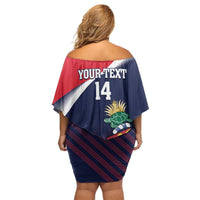Custom Cayman Islands Cricket Family Matching Off Shoulder Short Dress and Hawaiian Shirt 2025 Sporty Style