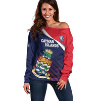 Custom Cayman Islands Cricket Off Shoulder Sweater 2025 Sporty Style