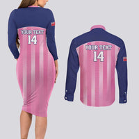 Custom Bermuda Cricket Couples Matching Long Sleeve Bodycon Dress and Long Sleeve Button Shirt Go Gombey Warriors