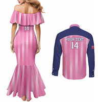 Custom Bermuda Cricket Couples Matching Mermaid Dress and Long Sleeve Button Shirt Go Gombey Warriors