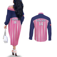 Custom Bermuda Cricket Couples Matching Off The Shoulder Long Sleeve Dress and Long Sleeve Button Shirt Go Gombey Warriors