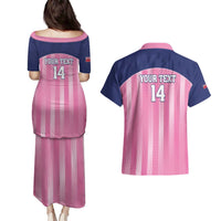 Custom Bermuda Cricket Couples Matching Puletasi and Hawaiian Shirt Go Gombey Warriors