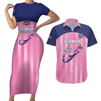 Custom Bermuda Cricket Couples Matching Short Sleeve Bodycon Dress and Hawaiian Shirt Go Gombey Warriors
