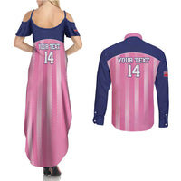 Custom Bermuda Cricket Couples Matching Summer Maxi Dress and Long Sleeve Button Shirt Go Gombey Warriors