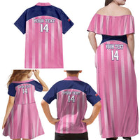 Custom Bermuda Cricket Family Matching Off Shoulder Maxi Dress and Hawaiian Shirt Go Gombey Warriors