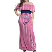 Custom Bermuda Cricket Off Shoulder Maxi Dress Go Gombey Warriors