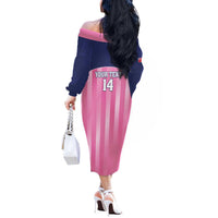 Custom Bermuda Cricket Off The Shoulder Long Sleeve Dress Go Gombey Warriors