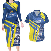 Custom The Bahamas Cricket Couples Matching Long Sleeve Bodycon Dress and Hawaiian Shirt Come On Bahamian