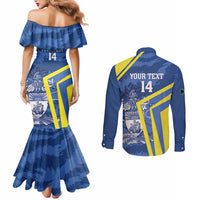 Custom The Bahamas Cricket Couples Matching Mermaid Dress and Long Sleeve Button Shirt Come On Bahamian