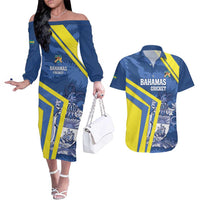 Custom The Bahamas Cricket Couples Matching Off The Shoulder Long Sleeve Dress and Hawaiian Shirt Come On Bahamian