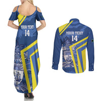 Custom The Bahamas Cricket Couples Matching Summer Maxi Dress and Long Sleeve Button Shirt Come On Bahamian