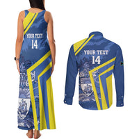 Custom The Bahamas Cricket Couples Matching Tank Maxi Dress and Long Sleeve Button Shirt Come On Bahamian