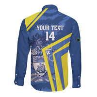 Custom The Bahamas Cricket Long Sleeve Button Shirt Come On Bahamian