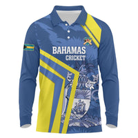 Custom The Bahamas Cricket Long Sleeve Polo Shirt Come On Bahamian