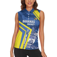 Custom The Bahamas Cricket Women Sleeveless Polo Shirt Come On Bahamian