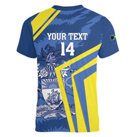 Custom The Bahamas Cricket Women V-Neck T-Shirt Come On Bahamian