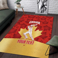 Custom Canada Cricket Area Rug Come On Maple Leaf