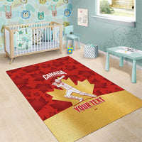 Custom Canada Cricket Area Rug Come On Maple Leaf