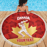 Custom Canada Cricket Beach Blanket Come On Maple Leaf