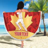 Custom Canada Cricket Beach Blanket Come On Maple Leaf