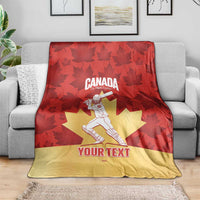 Custom Canada Cricket Blanket Come On Maple Leaf