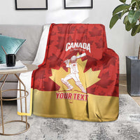 Custom Canada Cricket Blanket Come On Maple Leaf