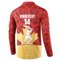 Custom Canada Cricket Button Sweatshirt Come On Maple Leaf