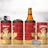 Custom Canada Cricket 4 in 1 Can Cooler Tumbler Come On Maple Leaf