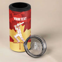 Custom Canada Cricket 4 in 1 Can Cooler Tumbler Come On Maple Leaf