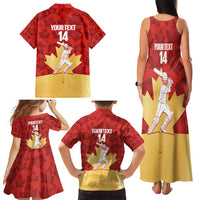 Custom Canada Cricket Family Matching Tank Maxi Dress and Hawaiian Shirt Come On Maple Leaf