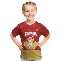 Custom Canada Cricket Kid T Shirt Come On Maple Leaf