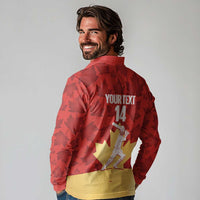 Custom Canada Cricket Long Sleeve Polo Shirt Come On Maple Leaf