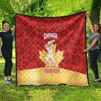 Custom Canada Cricket Quilt Come On Maple Leaf