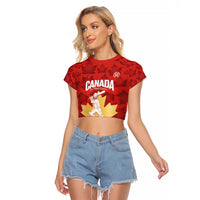 Custom Canada Cricket Raglan Cropped T Shirt Come On Maple Leaf