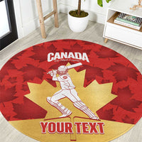 Custom Canada Cricket Round Carpet Come On Maple Leaf