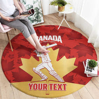 Custom Canada Cricket Round Carpet Come On Maple Leaf