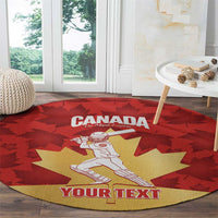Custom Canada Cricket Round Carpet Come On Maple Leaf