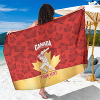 Custom Canada Cricket Sarong Come On Maple Leaf