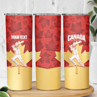 Custom Canada Cricket Skinny Tumbler Come On Maple Leaf