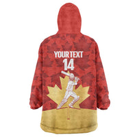 Custom Canada Cricket Wearable Blanket Hoodie Come On Maple Leaf