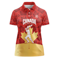 Custom Canada Cricket Women Polo Shirt Come On Maple Leaf