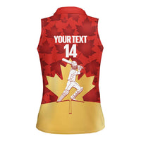 Custom Canada Cricket Women Sleeveless Polo Shirt Come On Maple Leaf