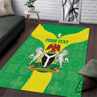 Custom Nigeria Cricket Area Rug Go Yellow Greens - Wonder Print Shop