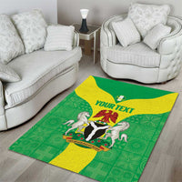Custom Nigeria Cricket Area Rug Go Yellow Greens - Wonder Print Shop
