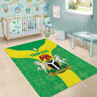 Custom Nigeria Cricket Area Rug Go Yellow Greens - Wonder Print Shop