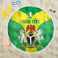 Custom Nigeria Cricket Beach Blanket Go Yellow Greens - Wonder Print Shop