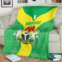 Custom Nigeria Cricket Blanket Go Yellow Greens - Wonder Print Shop