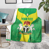Custom Nigeria Cricket Blanket Go Yellow Greens - Wonder Print Shop