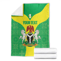 Custom Nigeria Cricket Blanket Go Yellow Greens - Wonder Print Shop