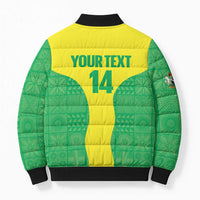 Custom Nigeria Cricket Bomber Puffer Jacket Go Yellow Greens - Wonder Print Shop